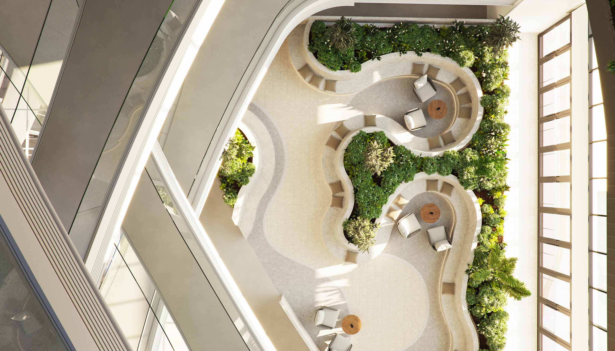 KORO One aerial view of courtyard garden